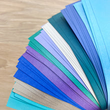 Load image into Gallery viewer, Northern Lights Paper Pack A5, 60 Sheets | Plain, Pearlised &amp; Sparkle Paper Pad | Blue Green Purple Silver Paper
