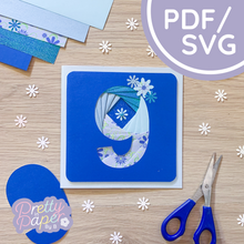 Load image into Gallery viewer, Number Pattern Bundle | Printable Document Download | SVG Cut File | Card Making Template
