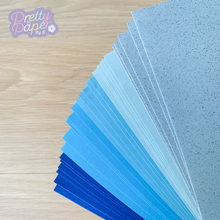 Load image into Gallery viewer, Ocean Waves Blue Paper Pack A5, 30 Sheets | Plain, Pearlised &amp; Sparkle Paper Pad | Craft Paper Collection
