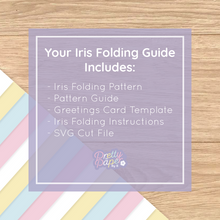 Load image into Gallery viewer, Mini Cake Slice Iris Folding Pattern PDF &amp; SVG | Beginner Small Cake Printable Download | Cut File | Card Making Template
