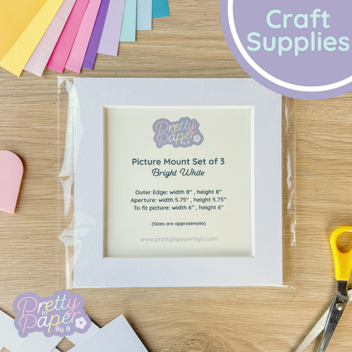 Picture Mounts White 8 inch set of three