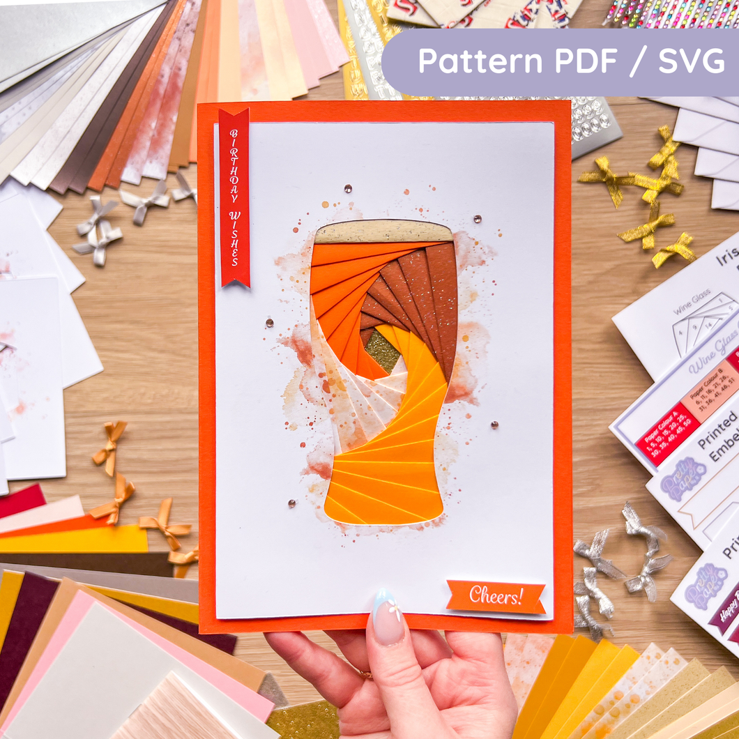Pint Glass Iris Folding Pattern PDF & SVG | Beginner Printable Downloa ...