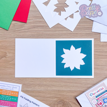 Load image into Gallery viewer, Teal Poinsettia Aperture on White card blank
