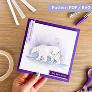 Polar Bear Iris Folding Card made with the iris folding pattern.