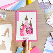 Load image into Gallery viewer, Pink Iris Fold Castle Card
