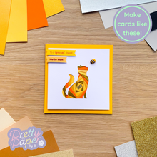 Load image into Gallery viewer, Iris fold cat card yellow
