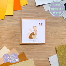 Load image into Gallery viewer, Iris fold cat card - brown - simple joys
