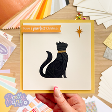 Load image into Gallery viewer, Proud Cat Iris Folding Pattern PDF &amp; SVG | Beginner Printable Download | Cut File | Christmas Card Making Template
