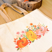 Load image into Gallery viewer, Pumpkin Meadow Luxury Tote Bag | Large Hessian Jute Shopping Bag
