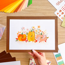 Load image into Gallery viewer, Pumpkin Meadow Picture Craft Kit | Fall Home Décor Iris Paper Folding Adult Craft Kit | Beginner to Advanced | Pumpkin
