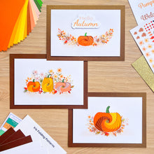 Load image into Gallery viewer, Pumpkin Meadow Picture Craft Kit | Fall Home Décor Iris Paper Folding Adult Craft Kit | Beginner to Advanced | Pumpkin
