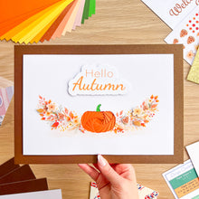 Load image into Gallery viewer, Pumpkin Meadow Picture Craft Kit | Fall Home Décor Iris Paper Folding Adult Craft Kit | Beginner to Advanced | Pumpkin
