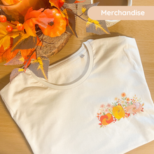 Load image into Gallery viewer, Organic Cotton T-Shirt with iris fold Pumpkin Meadow motif
