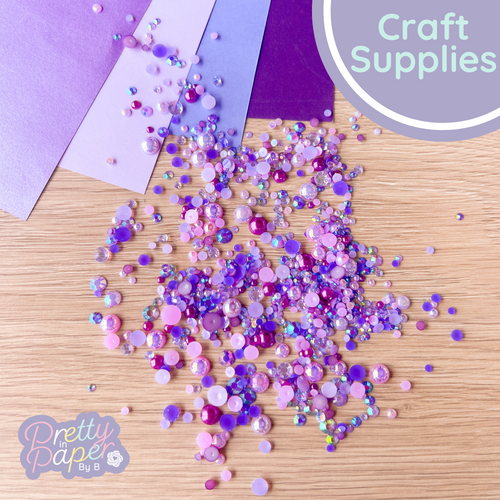 Purple pearl gem embellishments