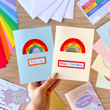 Load image into Gallery viewer, Two iris folding Rainbow Cards
