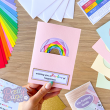 Load image into Gallery viewer, Wishing you a Rainbow of happiness iris folding rainbow card
