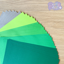 Load image into Gallery viewer, Rainforest Paper Pack A5, 30 Sheets | Plain, Pearlised &amp; Sparkle Paper Pad | Green Craft Paper Collection
