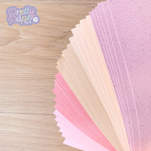 Load image into Gallery viewer, Rose Gold Paper Pack A5, 30 Sheets | Plain, Pearlised &amp; Sparkle Paper Pad | Pink Craft Paper Collection
