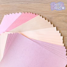 Load image into Gallery viewer, Rose Gold Paper Pack A5, 30 Sheets | Plain, Pearlised &amp; Sparkle Paper Pad | Pink Craft Paper Collection
