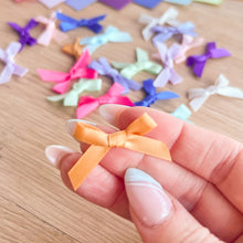 Load image into Gallery viewer, Ribbon Bow Craft Embellishments 6-7mm wide | Silver Gold Green Red Multicoloured | 20 per pack
