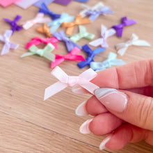 Load image into Gallery viewer, Ribbon Bow Craft Embellishments 6-7mm wide | Silver Gold Green Red Multicoloured | 20 per pack
