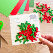 Load image into Gallery viewer, Ribbon Bow Craft Embellishments 6-7mm wide | Silver Gold Green Red Multicoloured | 20 per pack

