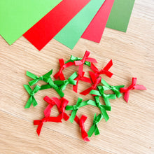 Load image into Gallery viewer, Ribbon Bow Craft Embellishments 6-7mm wide | Silver Gold Green Red Multicoloured | 20 per pack
