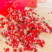 Load image into Gallery viewer, Red Pearl Gem Mix – Scarlet Secrets, 3–8mm, 15g – Craft Embellishments
