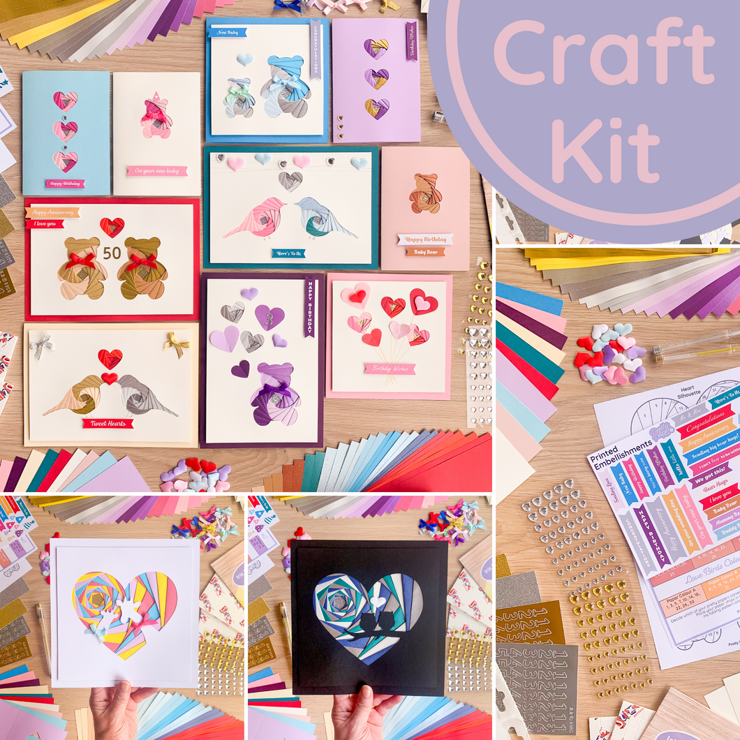 Sharing the Love Craft Project Kit | Iris Folding Card Making and Wall Art | Craft Kit Gift