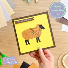 Load image into Gallery viewer, brown iris fold sheep made with yellow aperture
