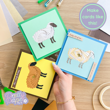 Load image into Gallery viewer, Three iris fold fluffy sheep cards
