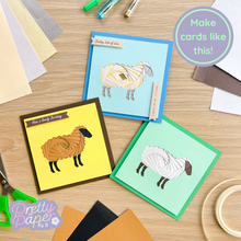 Load image into Gallery viewer, Three iris fold sheep greeting cards
