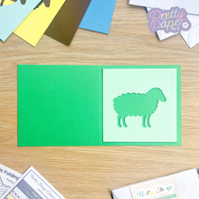 Load image into Gallery viewer, green sheep aperture on green card
