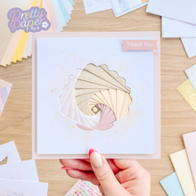 Load image into Gallery viewer, Clam Shell iris folding card
