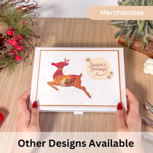 Load image into Gallery viewer, Small Gift Box with reindeer design and Season's Greetings text
