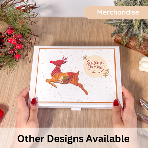 Small Gift Box with reindeer design and Season's Greetings text