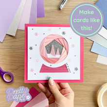 Load image into Gallery viewer, pink snow globe card
