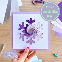 Load image into Gallery viewer, Purple and lilac iris fold snowflake card

