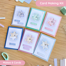 Load image into Gallery viewer, Snowflake Shimmer Card Making Kit - makes six cards
