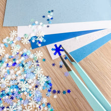 Load image into Gallery viewer, Snowflake Sparkle Embellishment Pack, 5–14mm, 400+ pcs – Craft Embellishments

