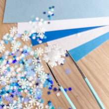 Load image into Gallery viewer, Snowflake Sparkle Embellishment Pack, 5–14mm, 400+ pcs – Craft Embellishments
