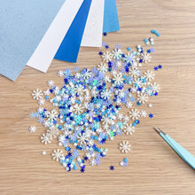 Load image into Gallery viewer, Snowflake Sparkle Embellishment Pack, 5–14mm, 400+ pcs – Craft Embellishments
