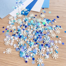 Load image into Gallery viewer, Snowflake Sparkle Embellishment Pack, 5–14mm, 400+ pcs – Craft Embellishments
