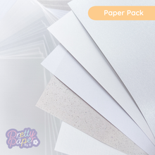 Load image into Gallery viewer, Snowy Serenity White Plain, pearl, sparkle and texture paper pack
