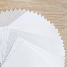 Load image into Gallery viewer, Snowy Serenity Paper Pack A5, 30 Sheets | Plain, Textured, Pearlised &amp; Sparkle Paper Pad | White
