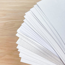 Load image into Gallery viewer, Snowy Serenity Paper Pack A5, 30 Sheets | Plain, Textured, Pearlised &amp; Sparkle Paper Pad | White
