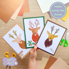 Load image into Gallery viewer, Make cards like this - iris folding deer head cards
