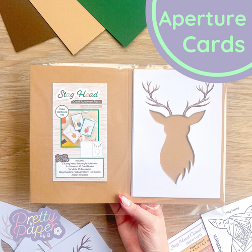 Stag Head Printed Card Aperture Pack
