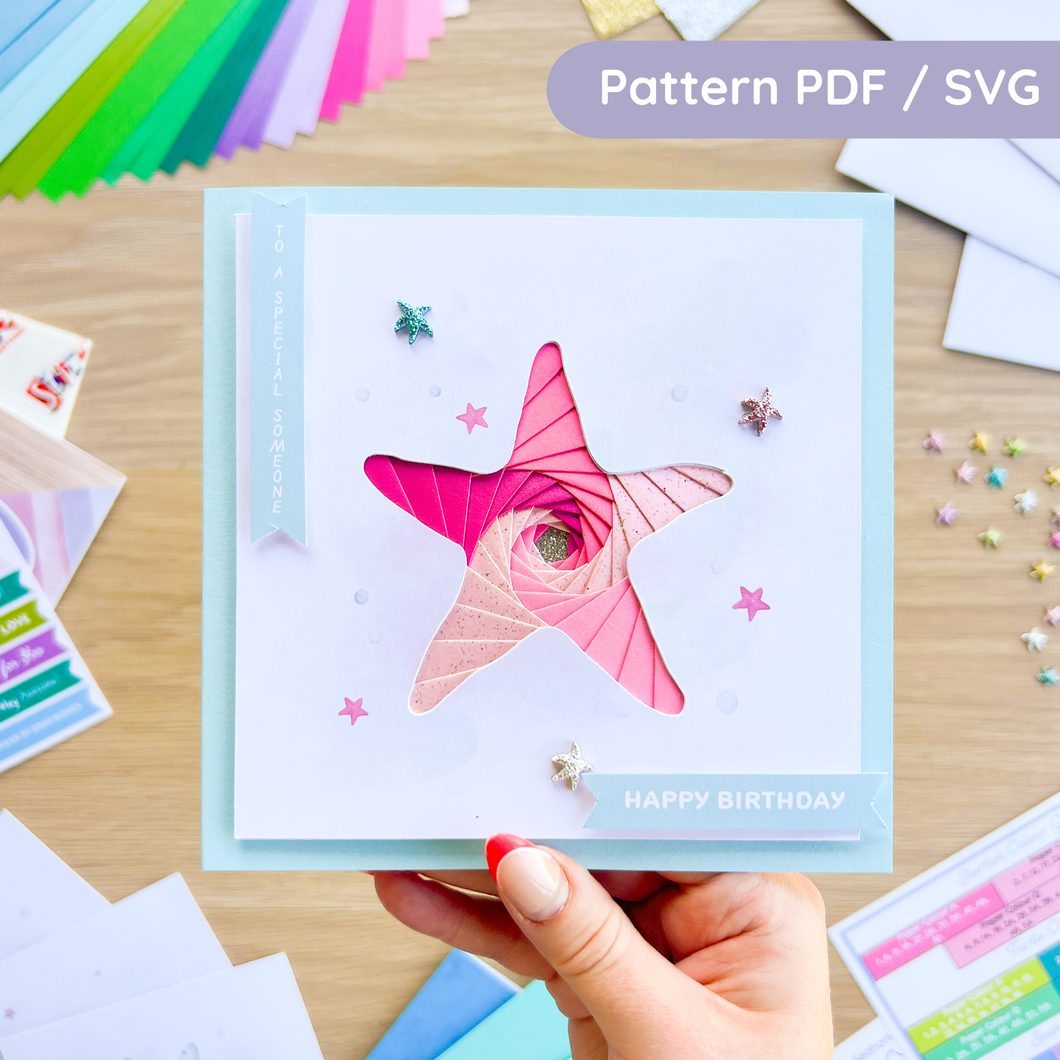 Starfish Iris Folding Pattern PDF & SVG | Beginner Printable Download ...