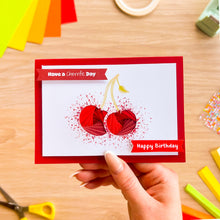 Load image into Gallery viewer, Cherries iris folding card

